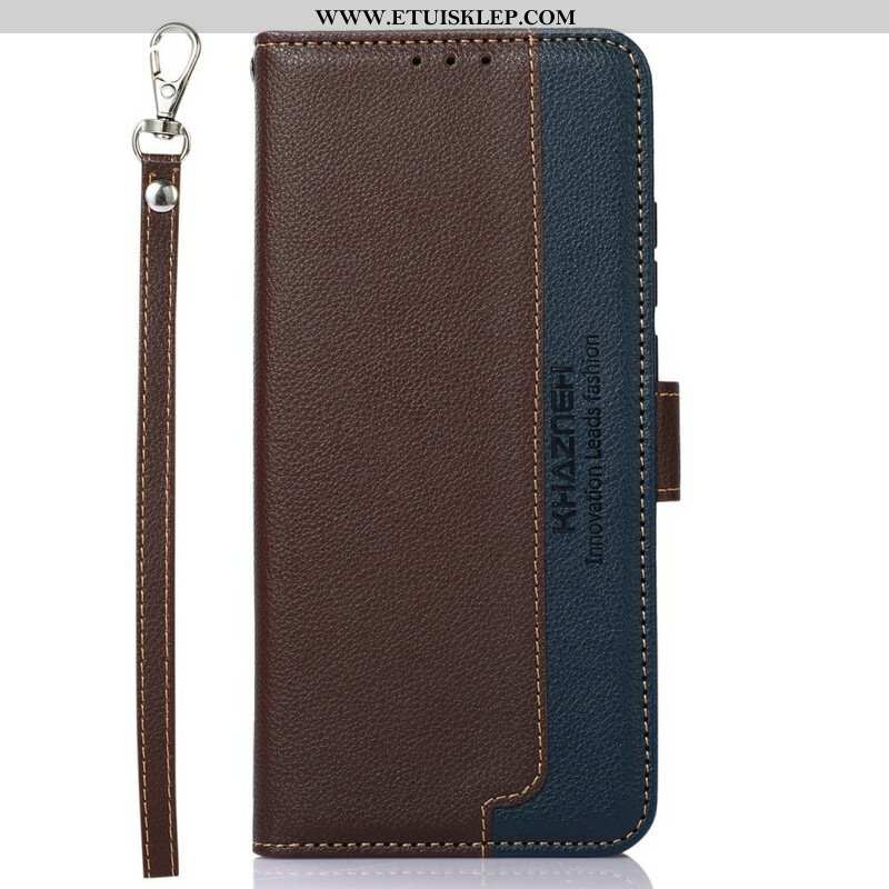 Etui Folio do iPhone 13 Mini Rfid Khazneh W Stylu Liczi